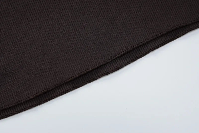 Women's Loose U Neck Ribbed Knit Long Back Bandage Lace Up Fall Flare Sleeve Maxi Dress