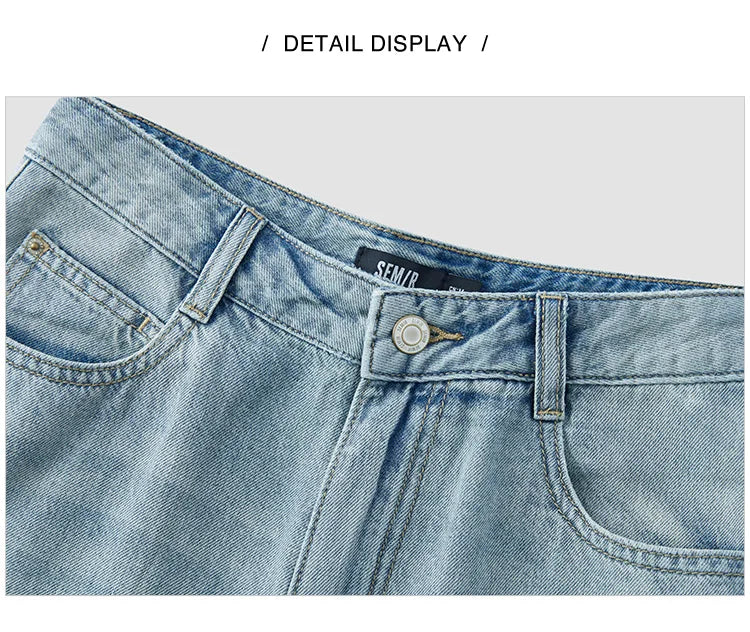 Women's Vintage Cotton Wide Leg Jeans - Curved Hem Retro Style