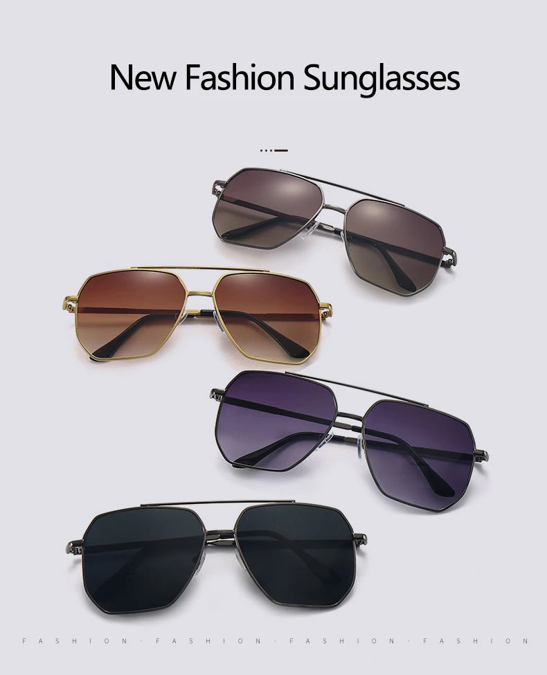Double Beam Sunglasses - Retro Toad Mirror Driving Eyewear with UV400