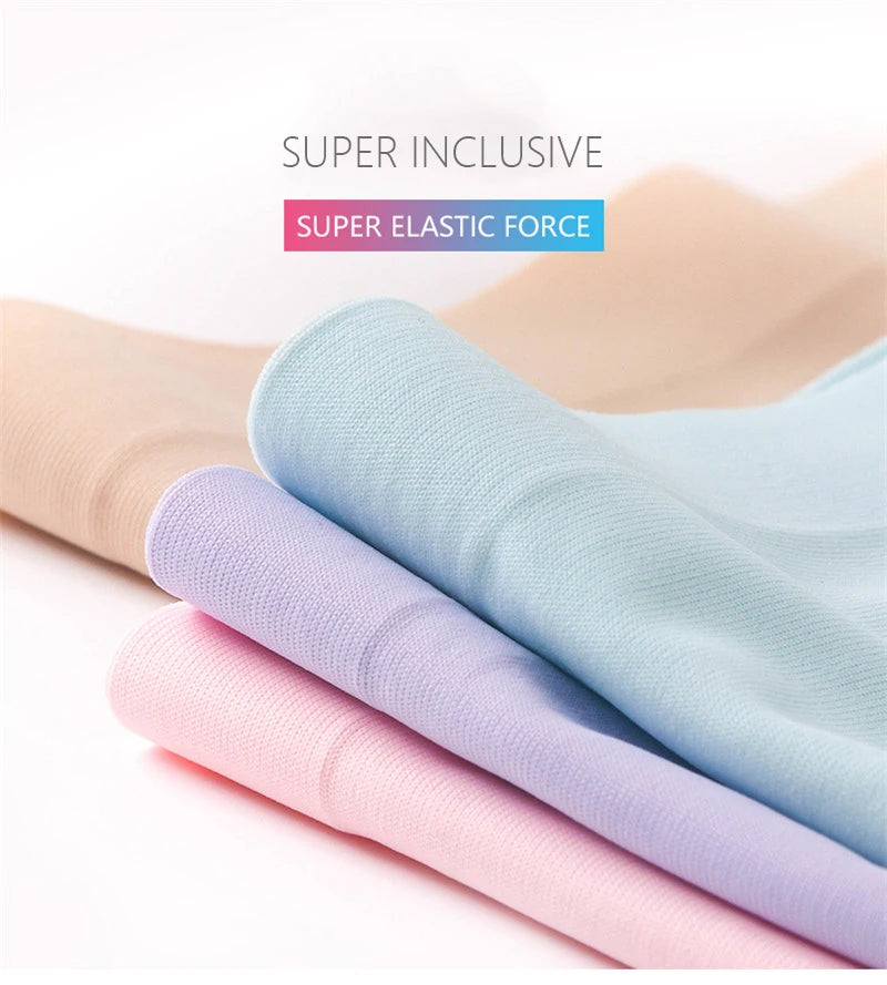 Women's 3Pcs Seamless Ice Silk Underwear Invisible Comfort Briefs Mid-waist Panties Breathable Lingerie