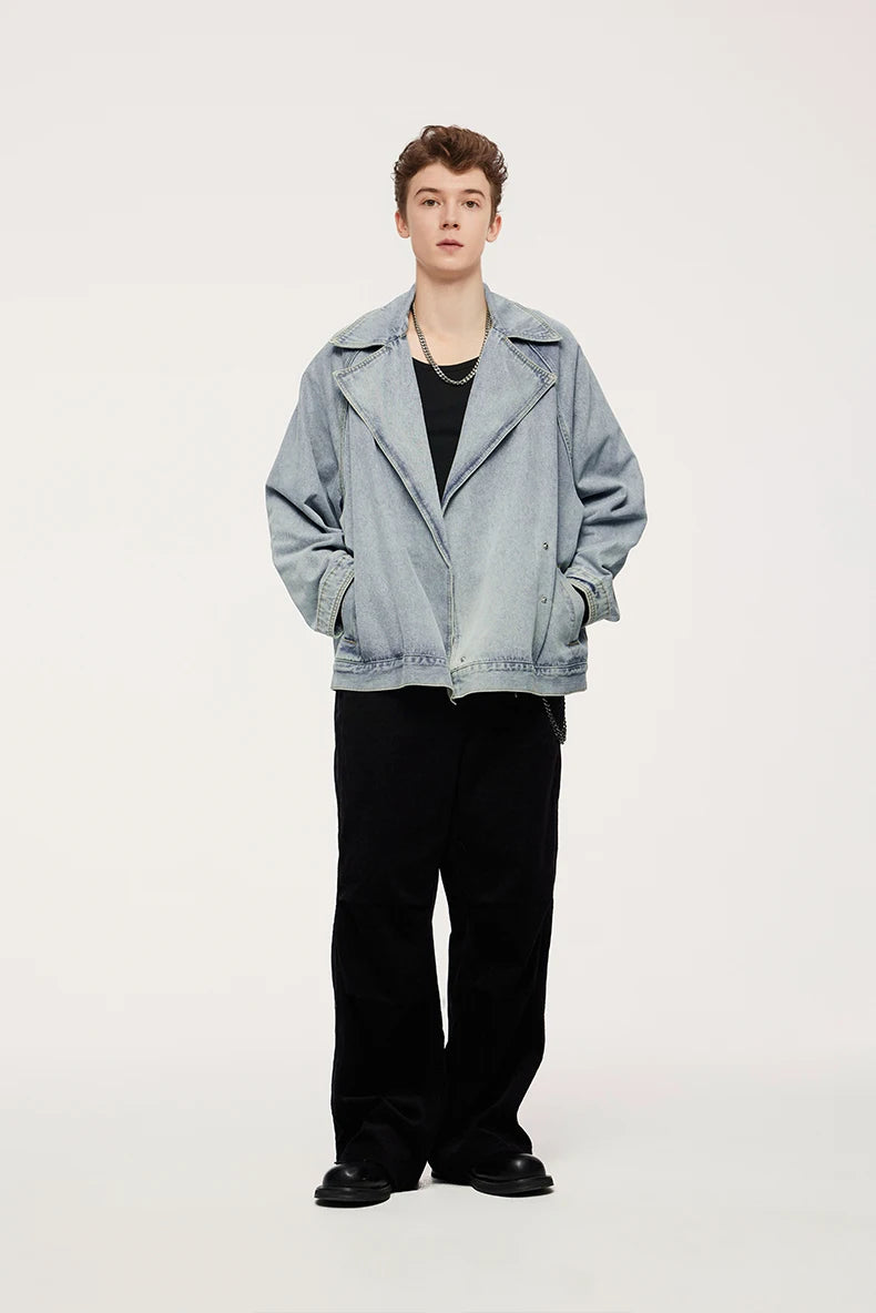 Unisex Vintage Distressed Denim Jacket