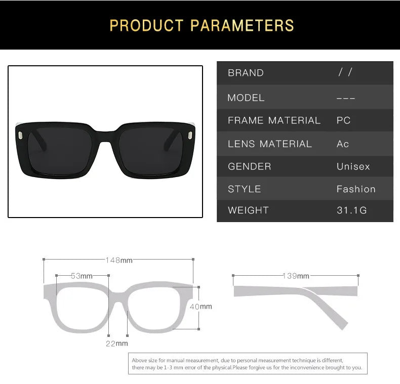 Women's Retro Square Anti UV 400 Sunglasses