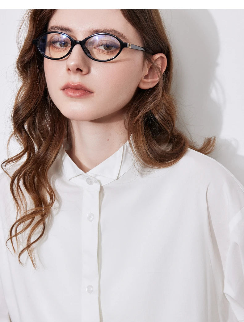 Women's Blouse Stand Collar Single Breasted Button  Shirt