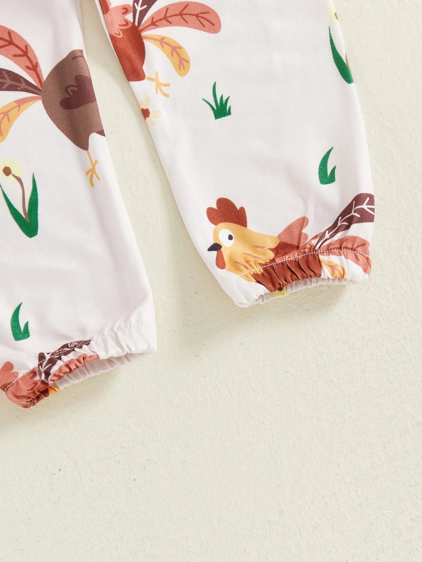 Baby 3-Piece Outfit Set - Ruffle Long Sleeve Embroidery Romper & Pants (0-18M)