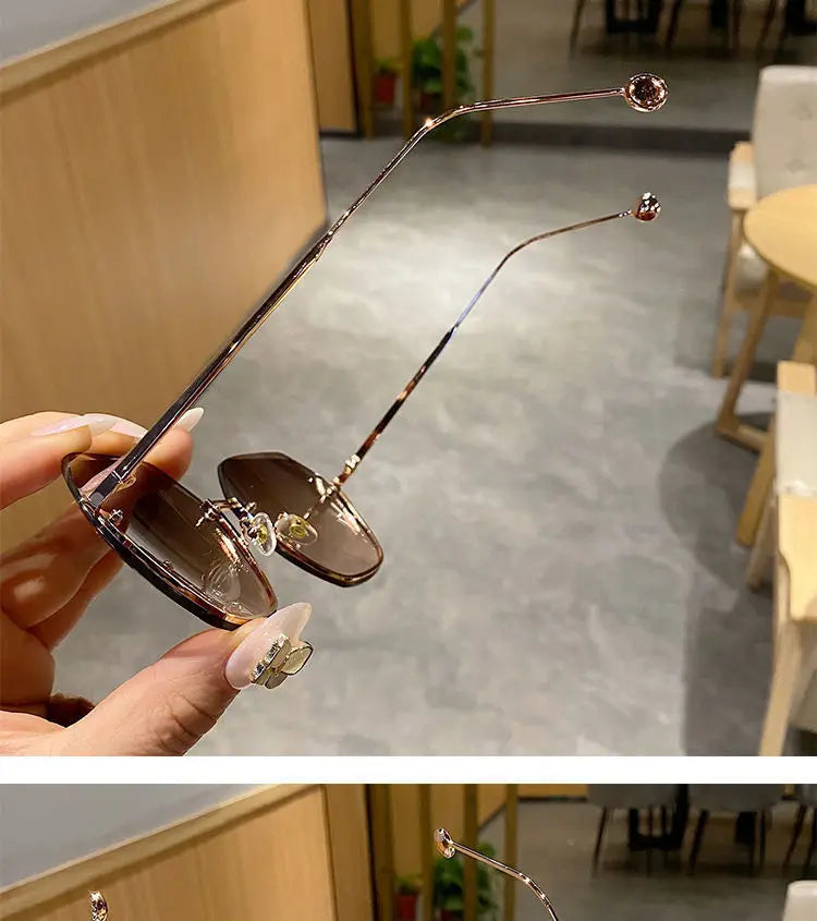 Women's Polygonal Metal Sunglasses - Retro Driving Eyewear