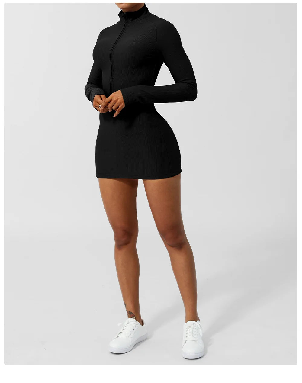 Women's Summer Yoga Slim Fit Ribbed Fabric Gym Breathable Quick Dry Tennis Sportswear Skirt