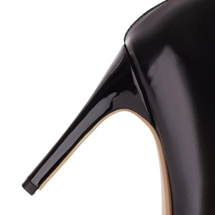 Women's Leggings Lacquer Leather Elastic Pointed Boots