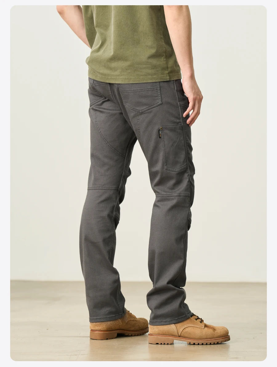 Men's Draping Motorcycle Riding Jeans - Fashion Denim Trousers