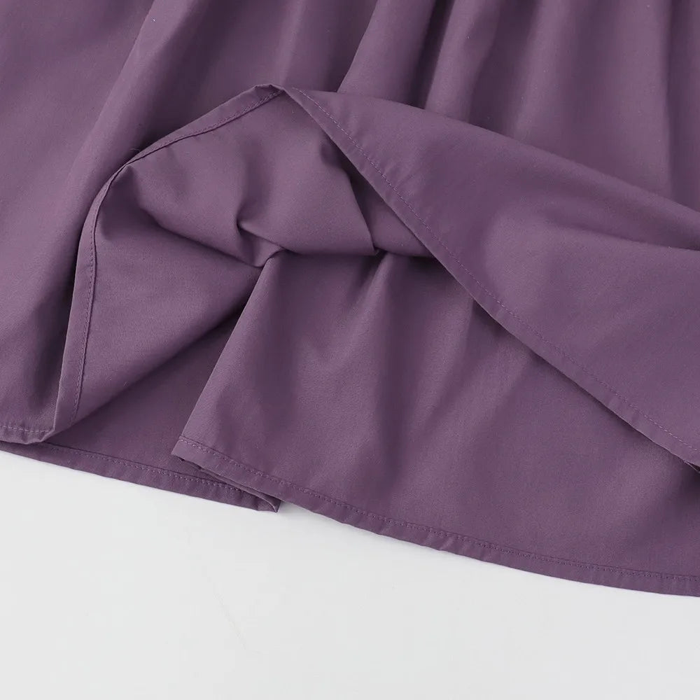 Girls Purple Lace Dress - Flying Sleeve Summer Dress with Patchwork Detail