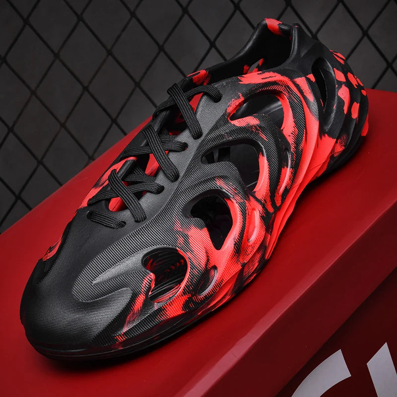 Men's Slippers Camouflage Design Platform Sandals Lace Up Beach Slippers Casual Outdoor Crocs Clogs