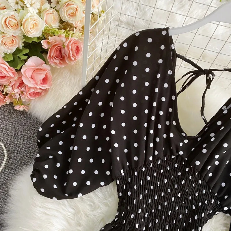 Women's V-Neck Floral Print Jumpsuit - Dolman Sleeves Wide Leg Trousers
