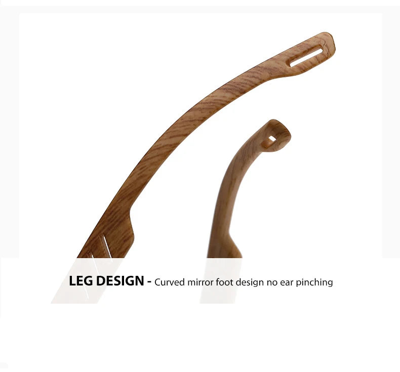 Unisex Square Sunglasses - Wood Effect UV400 Protection Driving Eyewear