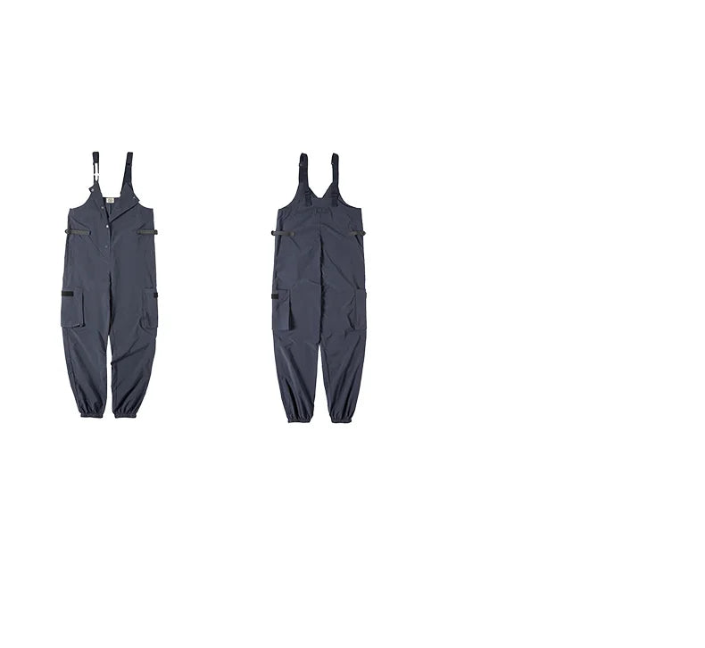 Women's Jumpsuits Retro Overalls Mountain Series Large Pocket Jumpsuit Waterproof Loose Sleeveless Playsuits Cargo Pants