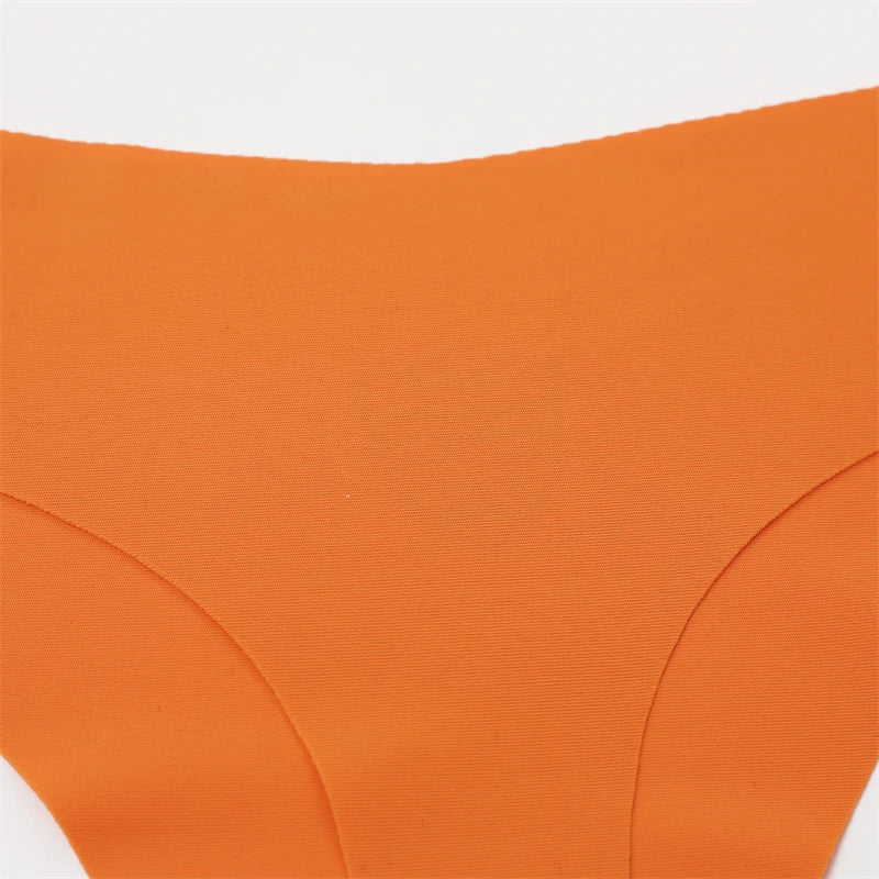 4Pcs Women's Seamless Thongs Breathable Panties Low-Waist Solid Underwear Stretch G-string Invisible T-Back Lingerie