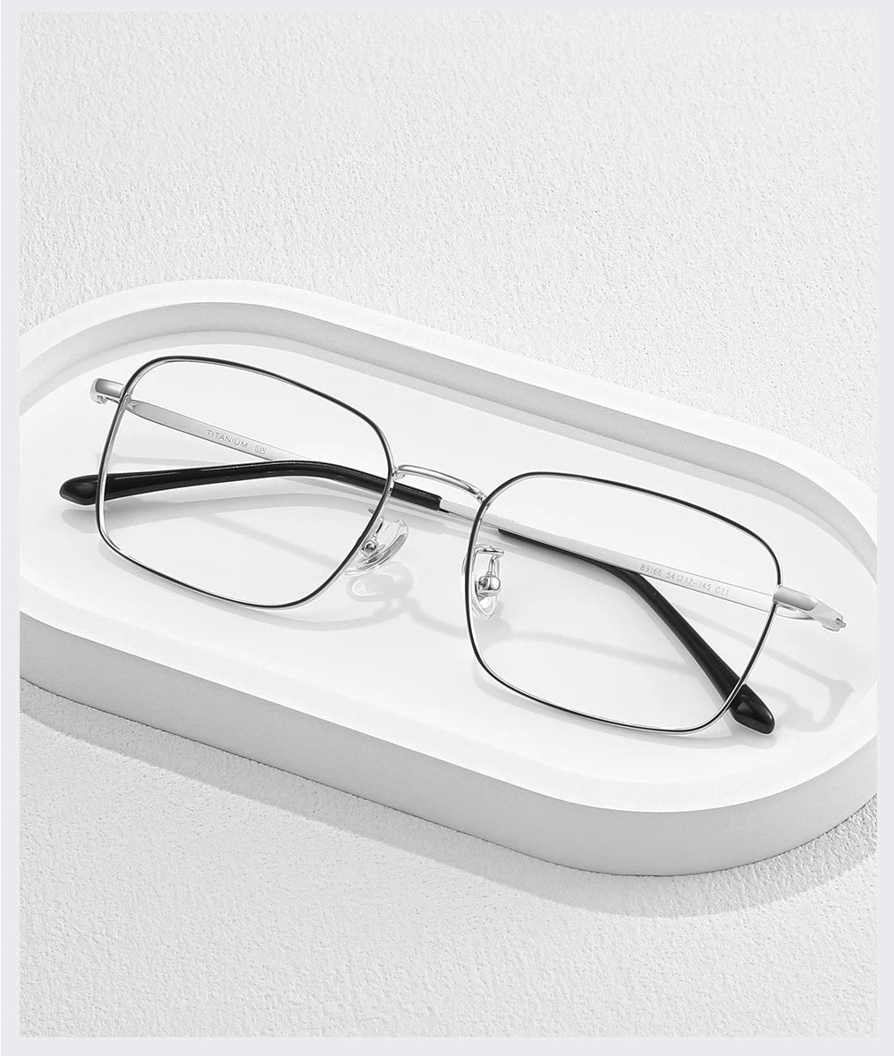 Anti Blue Light Glasses - Business Metal Square Frame for Men