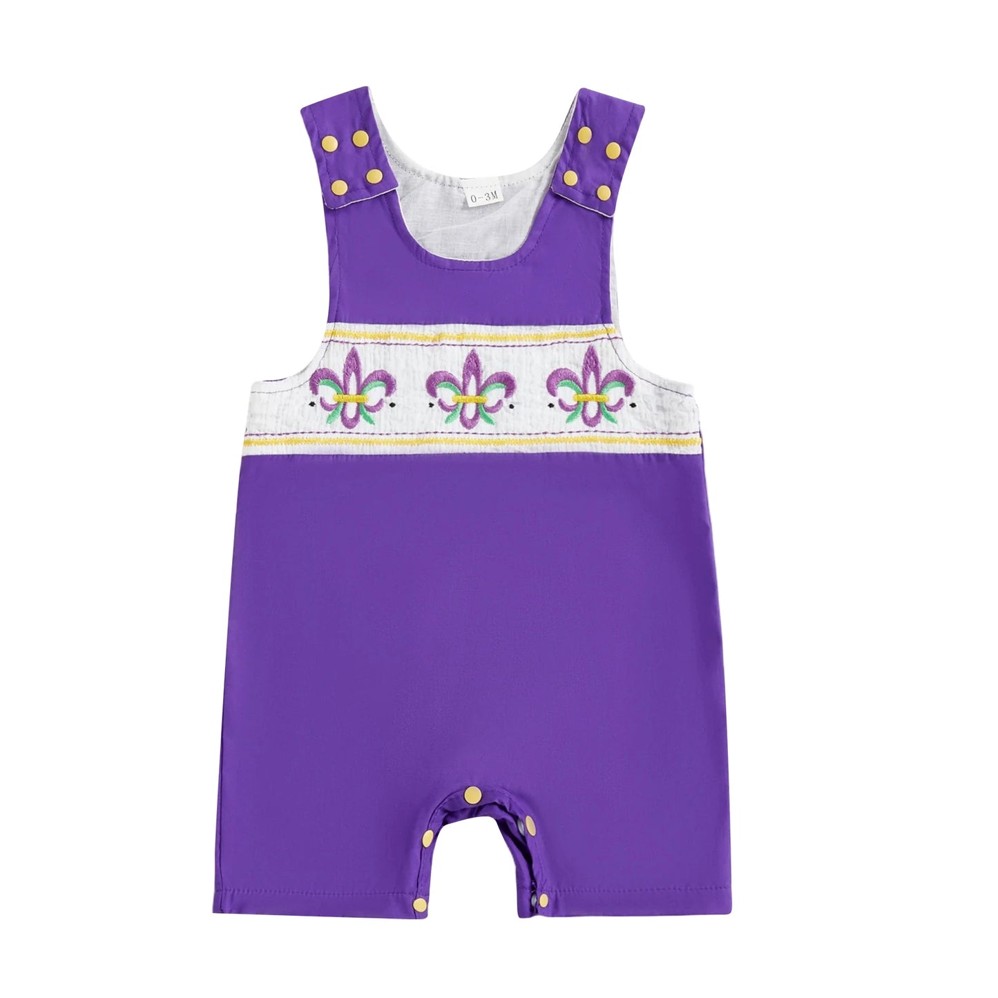 Baby Boys Romper - Embroidered Sleeveless Jumpsuit (0-18M)