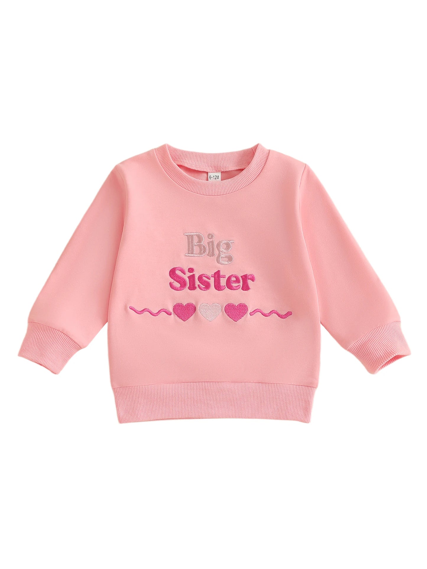 Baby Romper Sweatshirt - Letters Heart Embroidery Pullover
