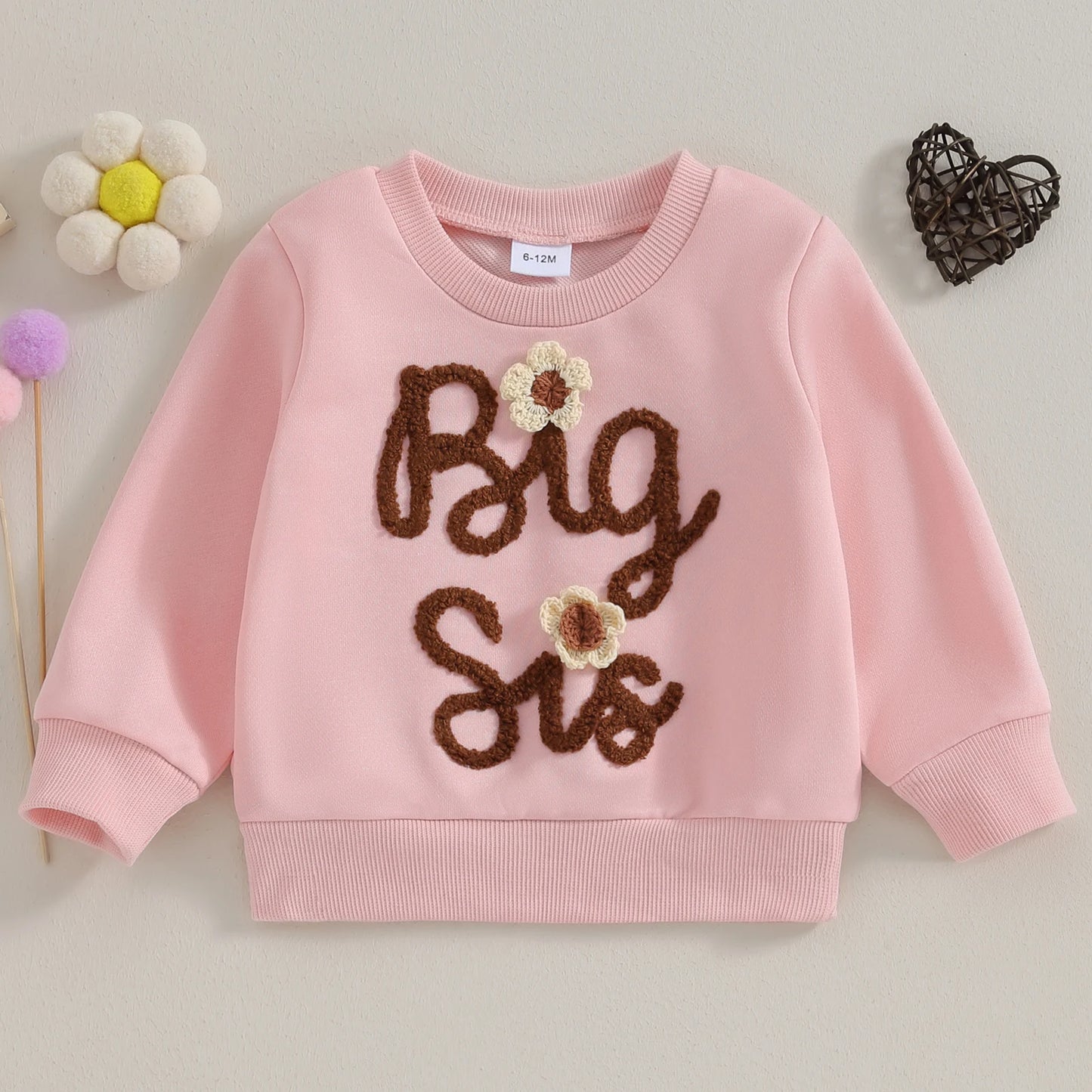 0-4Y Baby Girls Sweatshirt/Romper Letter Embroidery Long Sleeve Lovely Jumpsuits