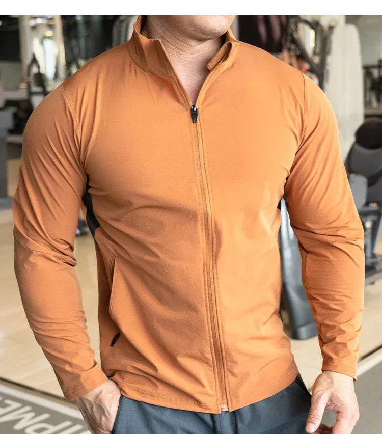 Men's Sports Fitness Running Training Long-sleeved Quick-drying Outer Jacket