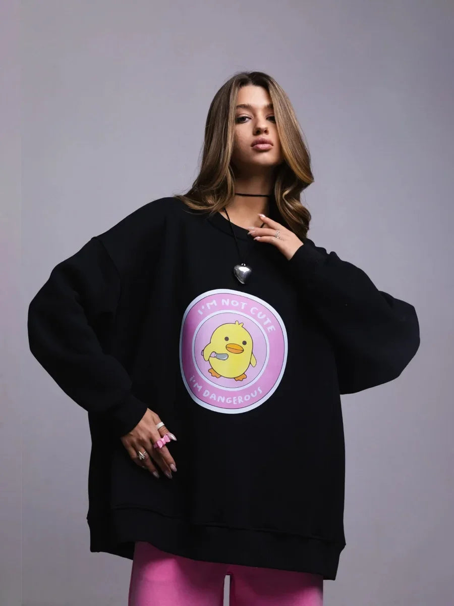 Women's Loose Round Neck Oversized Chic Sweatshirt