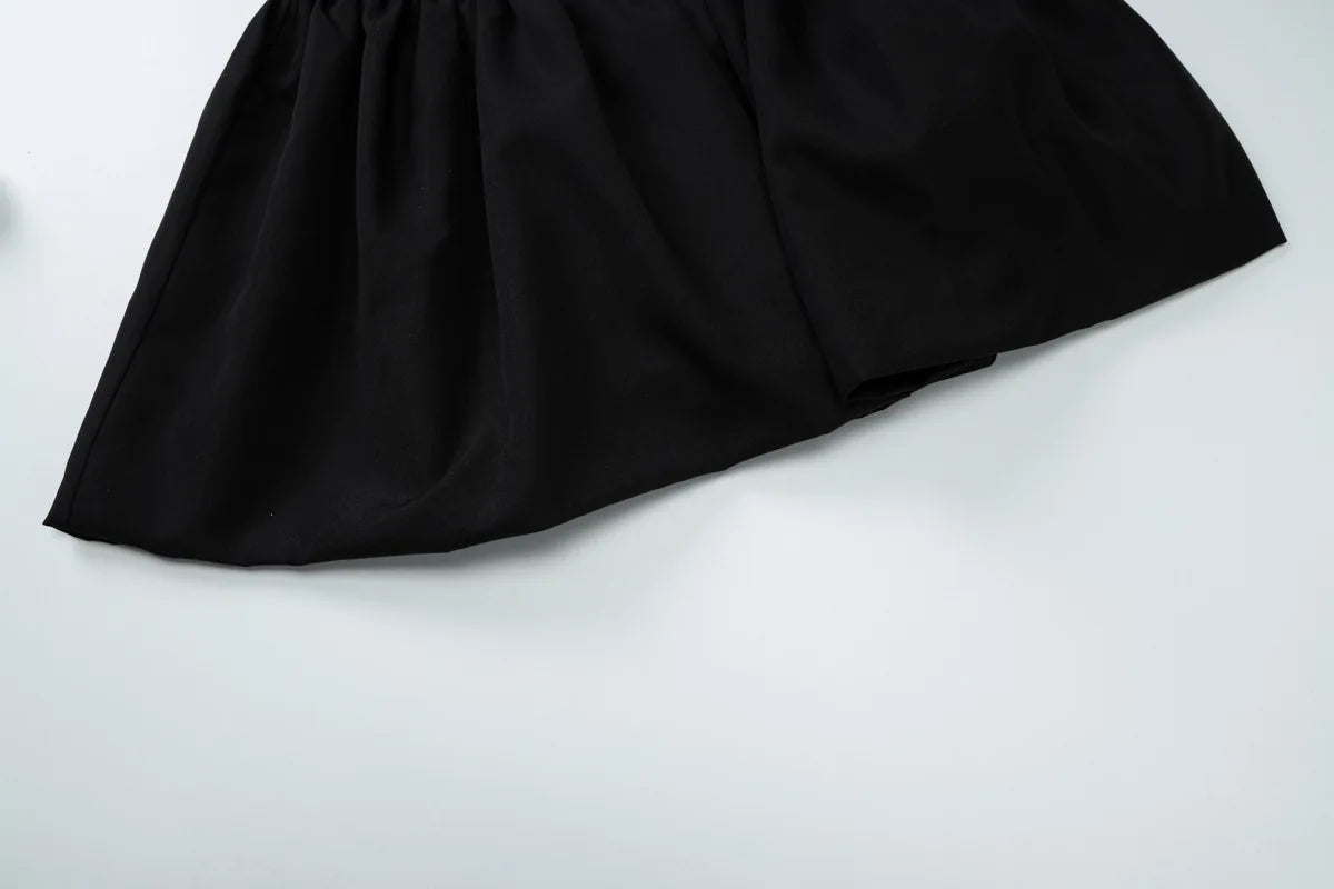 Women's Strapless Sequins Mini One-Shoulder Bodycon Splice Folds Party Club Dress