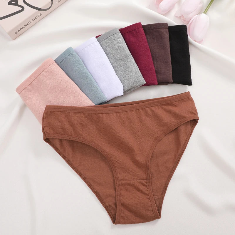 4-Pack Cotton Stretch Underwear Set - Women's Comfortable Low-Rise Briefs