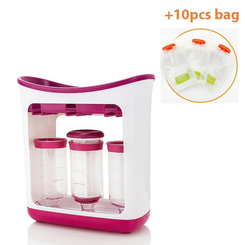 Baby Food Squeeze Station with 10 Pouches - Weaning Food Dispenser