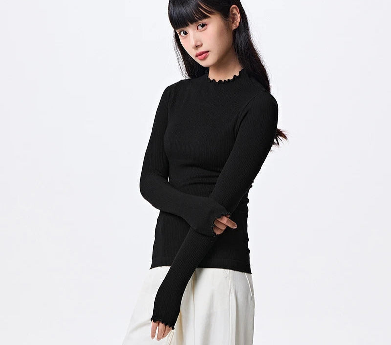 Women's Seamless Thermal Base Top - Half Turtleneck Slim Fit Undershirt