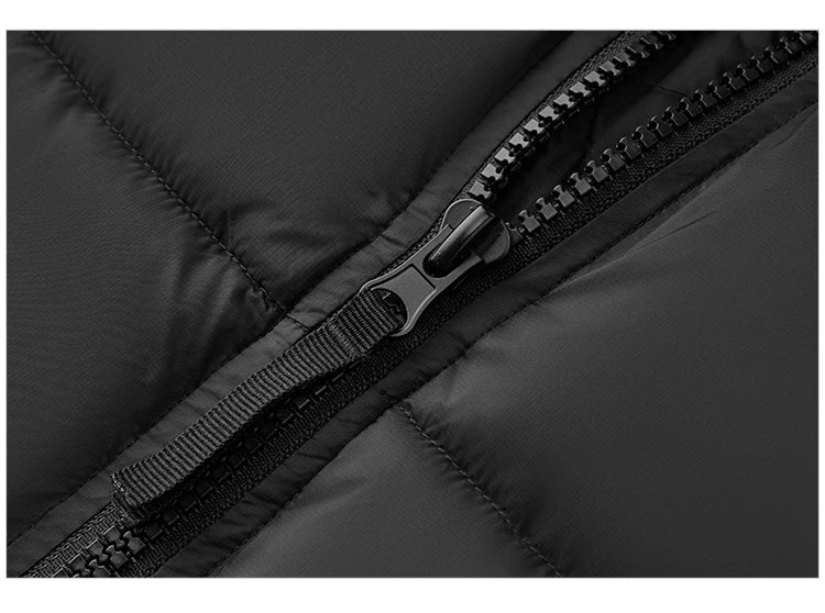Cotton Padded Jacket Men Thick Printed Texture Stand Collar Winter Fashion Outerwear