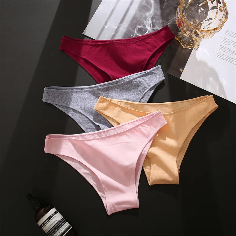 7Pcs/Set Women's Cotton Panties Plus Size Underwear - Low Waist Briefs Breathable Lingerie