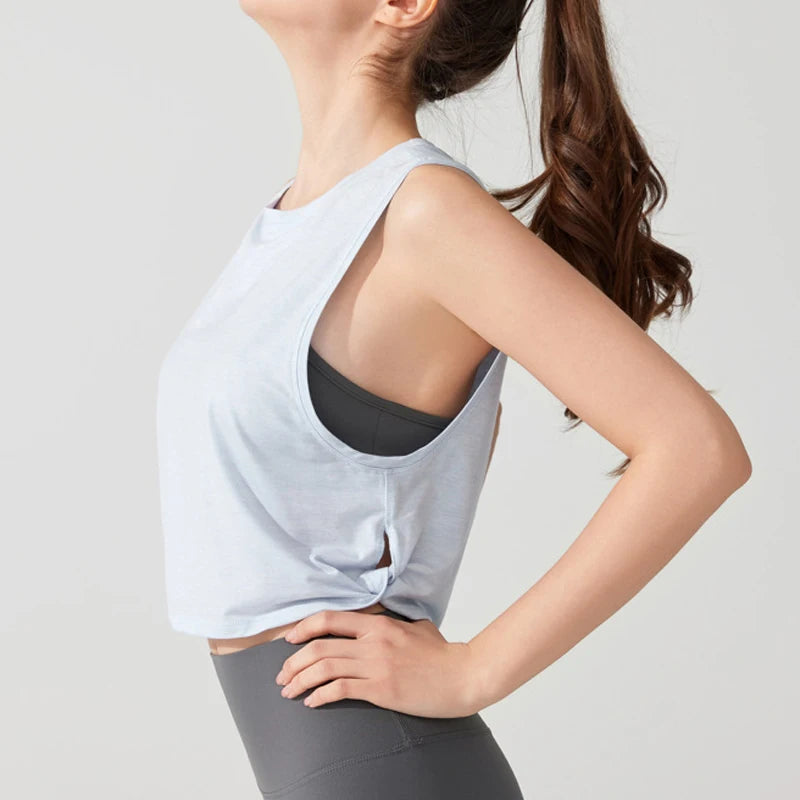 Women's Sleeveless Yoga Vest - Loose Fit Quick Dry Athletic Tank Top