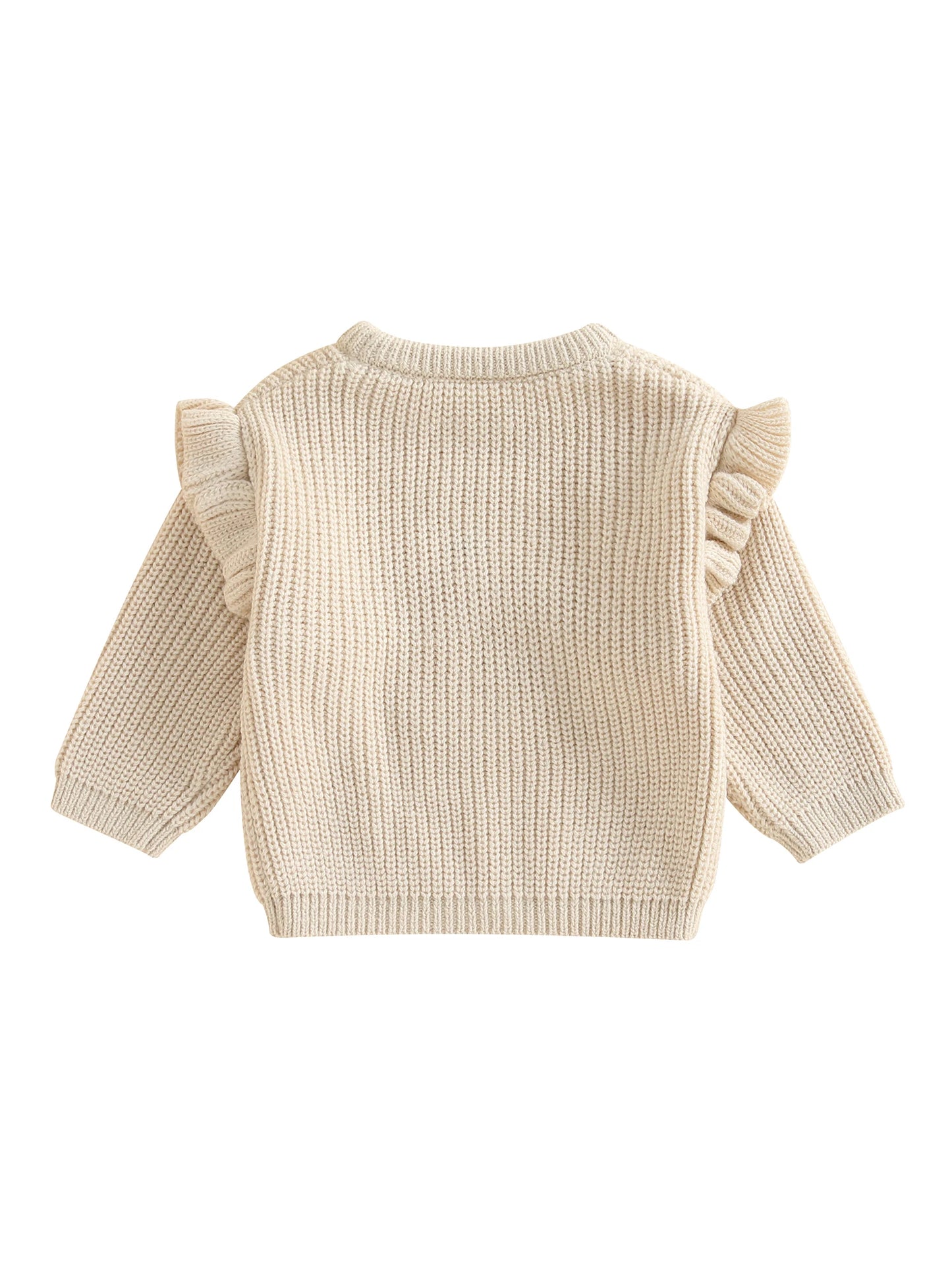 Baby Fall Sweater - Bow Pumpkin Embroidery Round Neck Knit Pullover