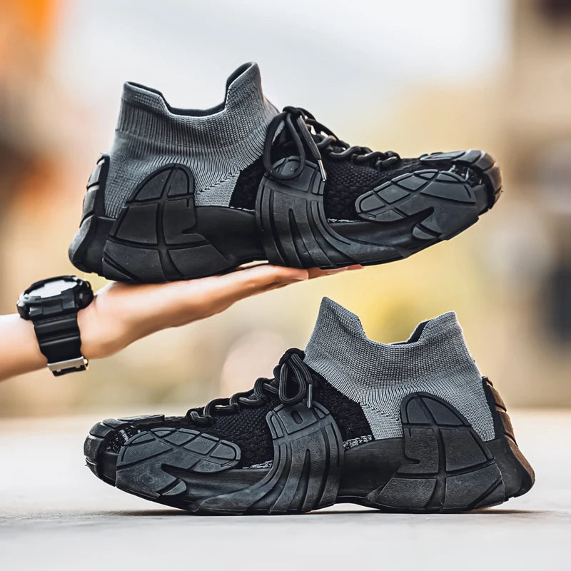 Men's Sports Mesh Sneakers Slip On Comfortable Lace Up Sneakers