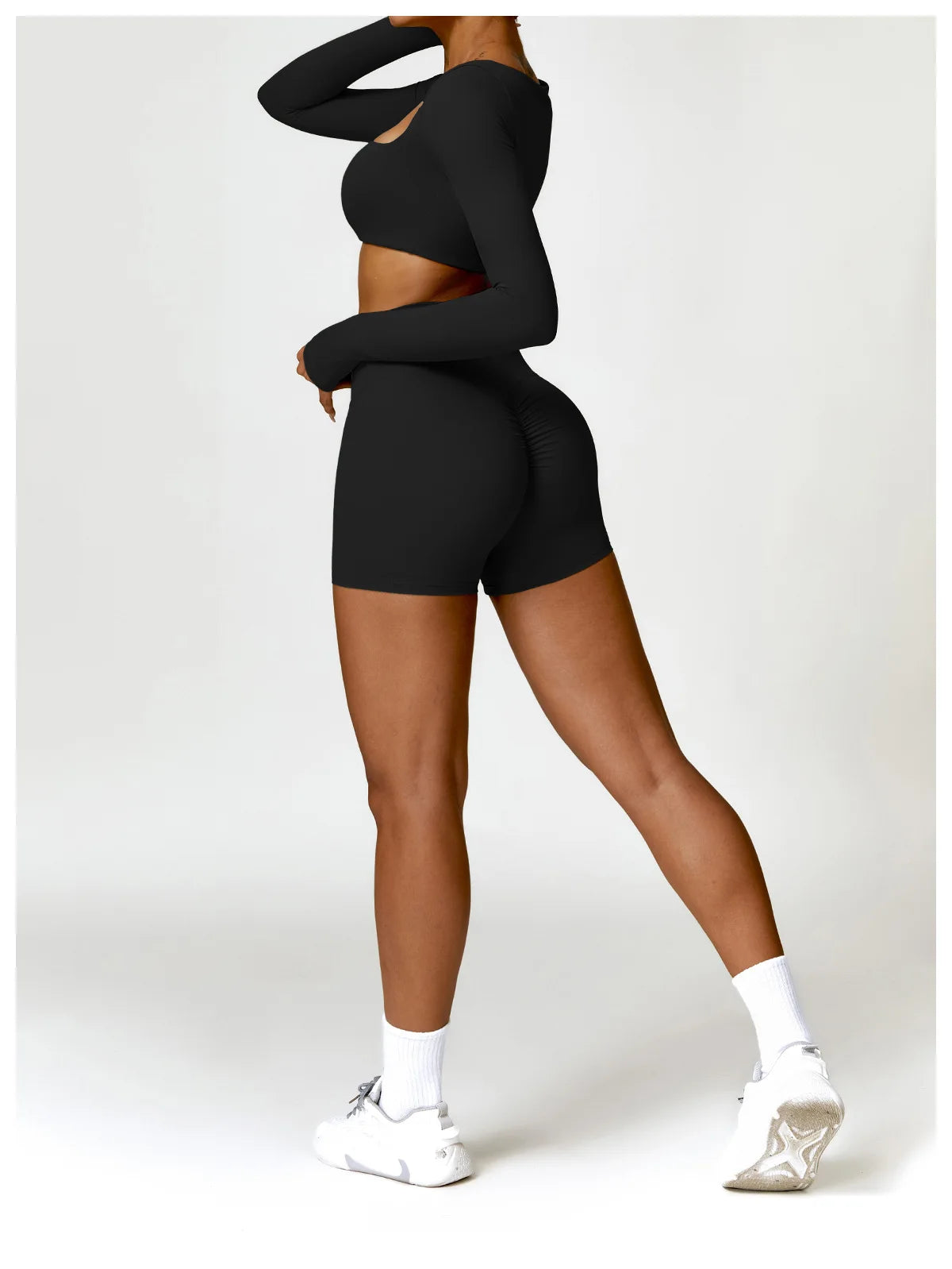 Women's Buttock Lift Scrunch Yoga Gym Leggings Cycling Slim Fit Workout  High Waist Sports Shorts