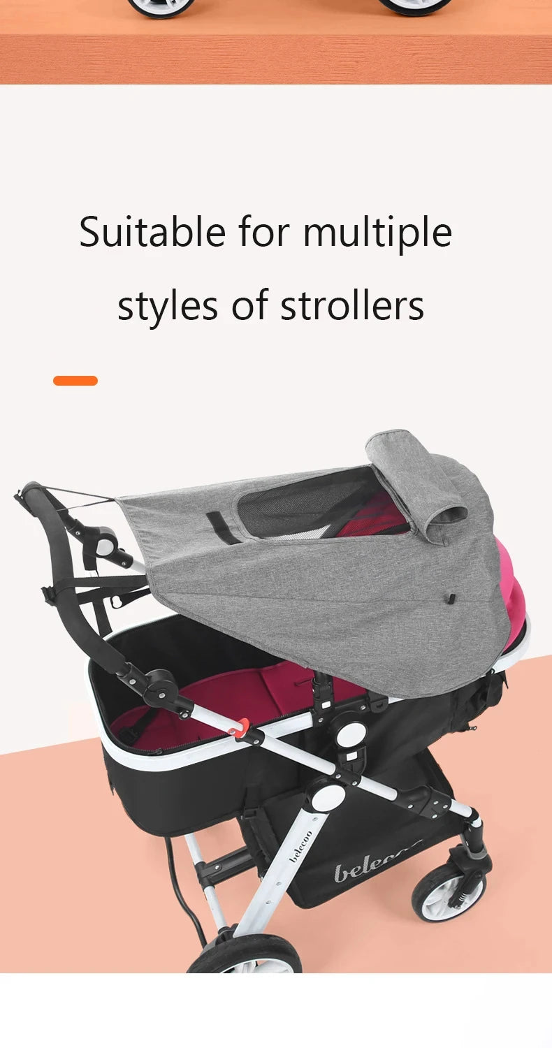 Universal Baby Stroller Sun Shade - UV UPF 50+ Waterproof Awning Protection