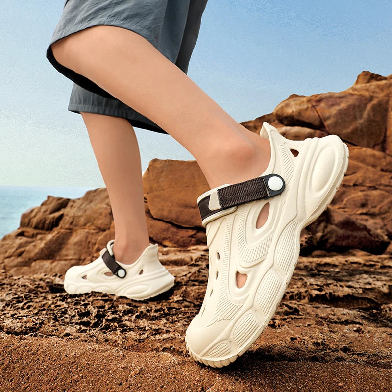 Men's Summer Sandals Platform Outdoor Quick Dry Beach Wading Clogs Water Non-Slip Shoes