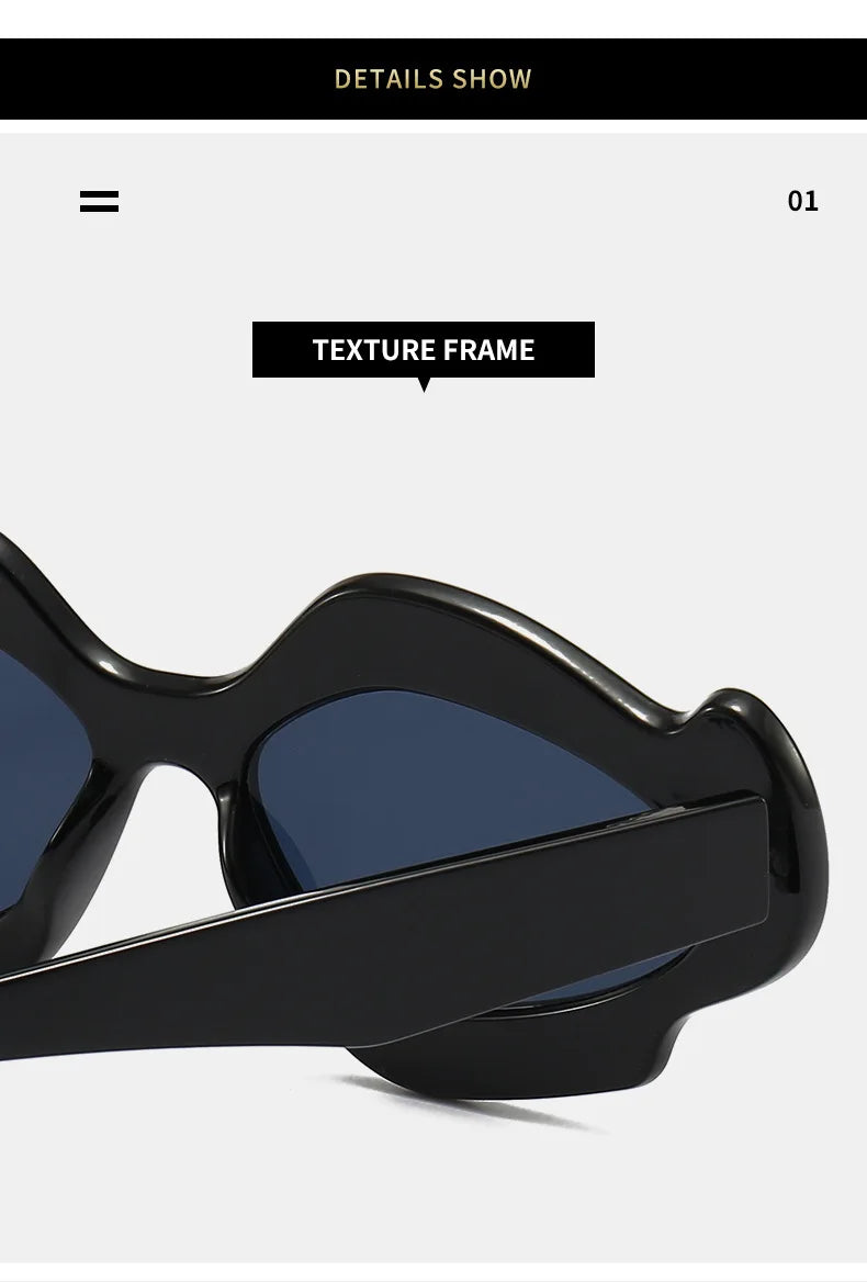 Women's Vintage Flower Irregular Shape Gradient Sunglasses