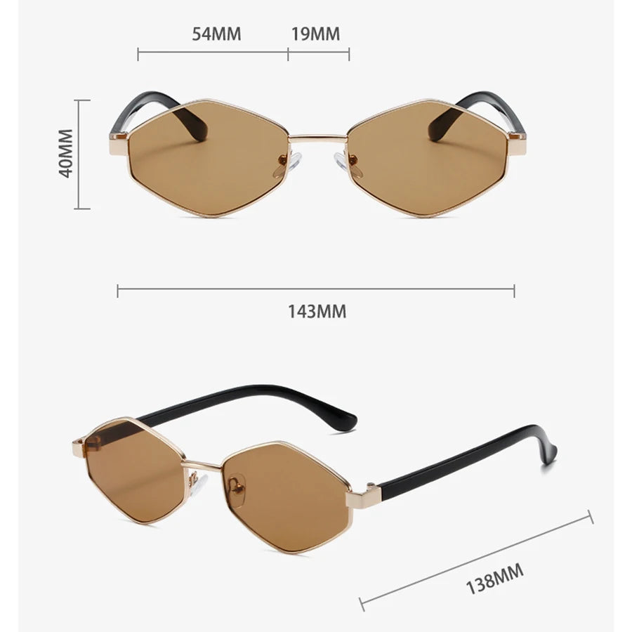 Polygonal Sunglasses - Retro Metal Frame UV400 Protection for Men & Women
