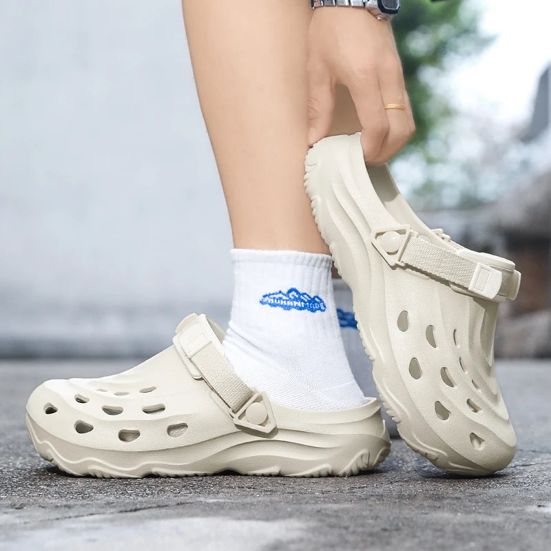 Men's Summer Slippers Platform Sandals Clogs Waterproof Beach Slippers Flip Flops Casual Slides