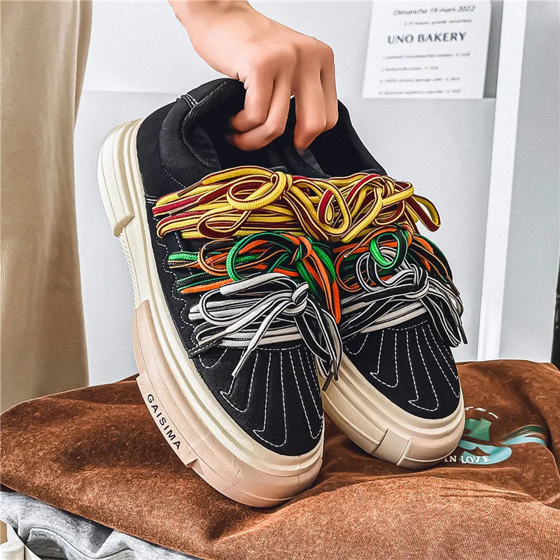 Men's Casual strap Design Skateboard Trainers Sneakers