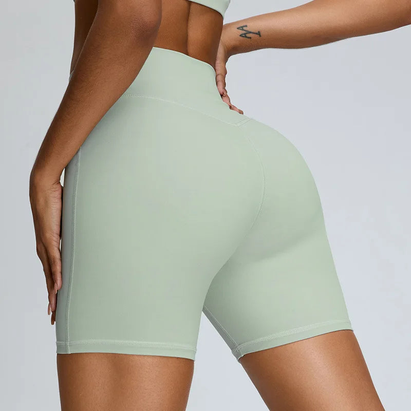 Women's Seamless Buttock Lift Sports Shorts  Running Scrunch Workout Yoga High Waist Gym Shorts