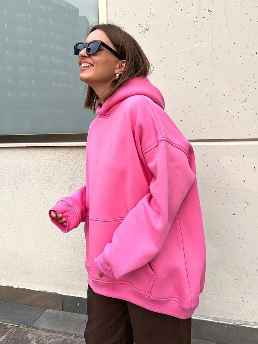 Women's Oversized Fleece Pullover Hoodie