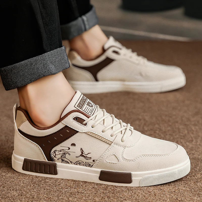 Men's Casual Versatile Skateboard Sports Shoes Lace Up Sneakers