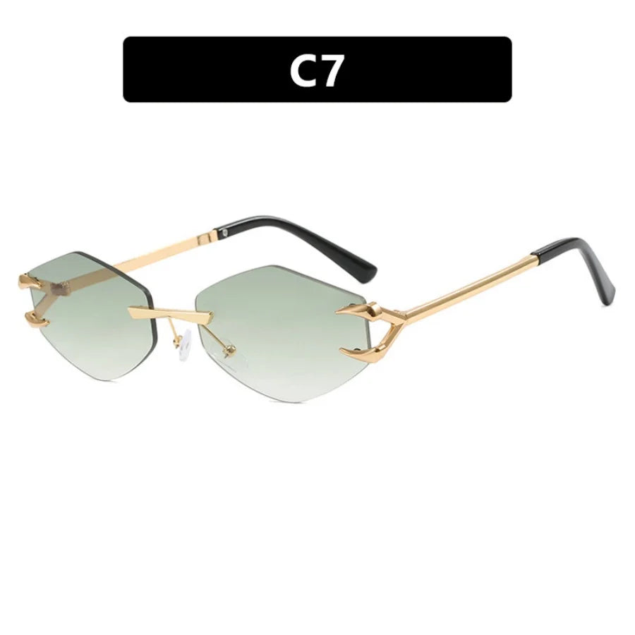 Frameless Polygonal Sunglasses - Unisex UV400 Protection Hip-Hop Style Outdoor Shades