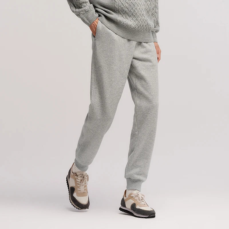 Men's Thermal Fleece Lined Jogger Pants - Antibacterial Loose Fit Winter Sweatpants