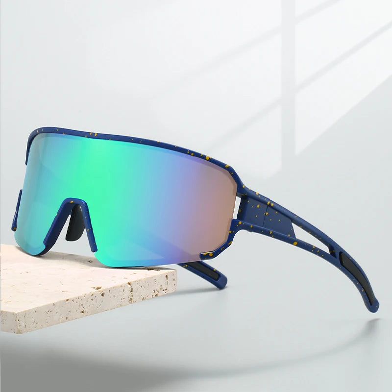 Men's Oversized Sports Goggle Punk Mirror Outdoor Fishing Sunglasses Trendy Windproof Anti-UV Cycling Shades