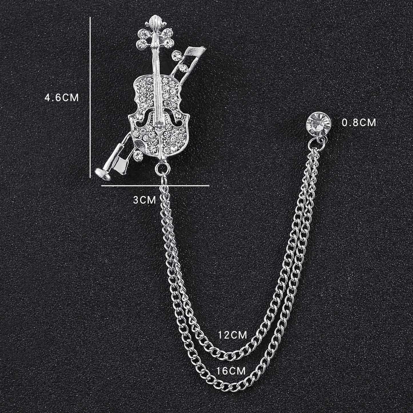 Rhinestone Eagle Brooch - Vintage Airplane Tassel Chain Lapel Pin