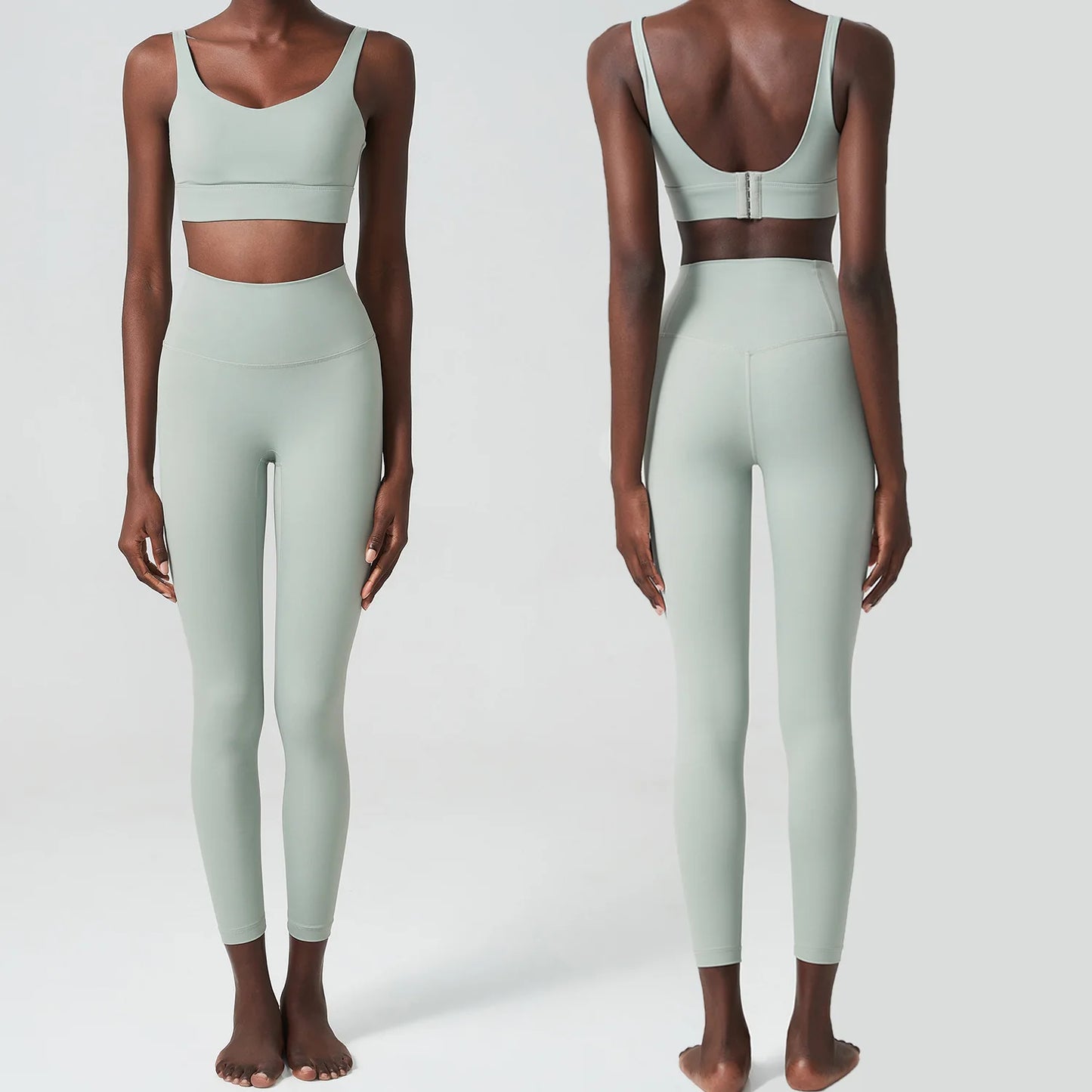 Women's Two Pieces Fitness Yoga Gym Breathable Workout Running Sportswear Set