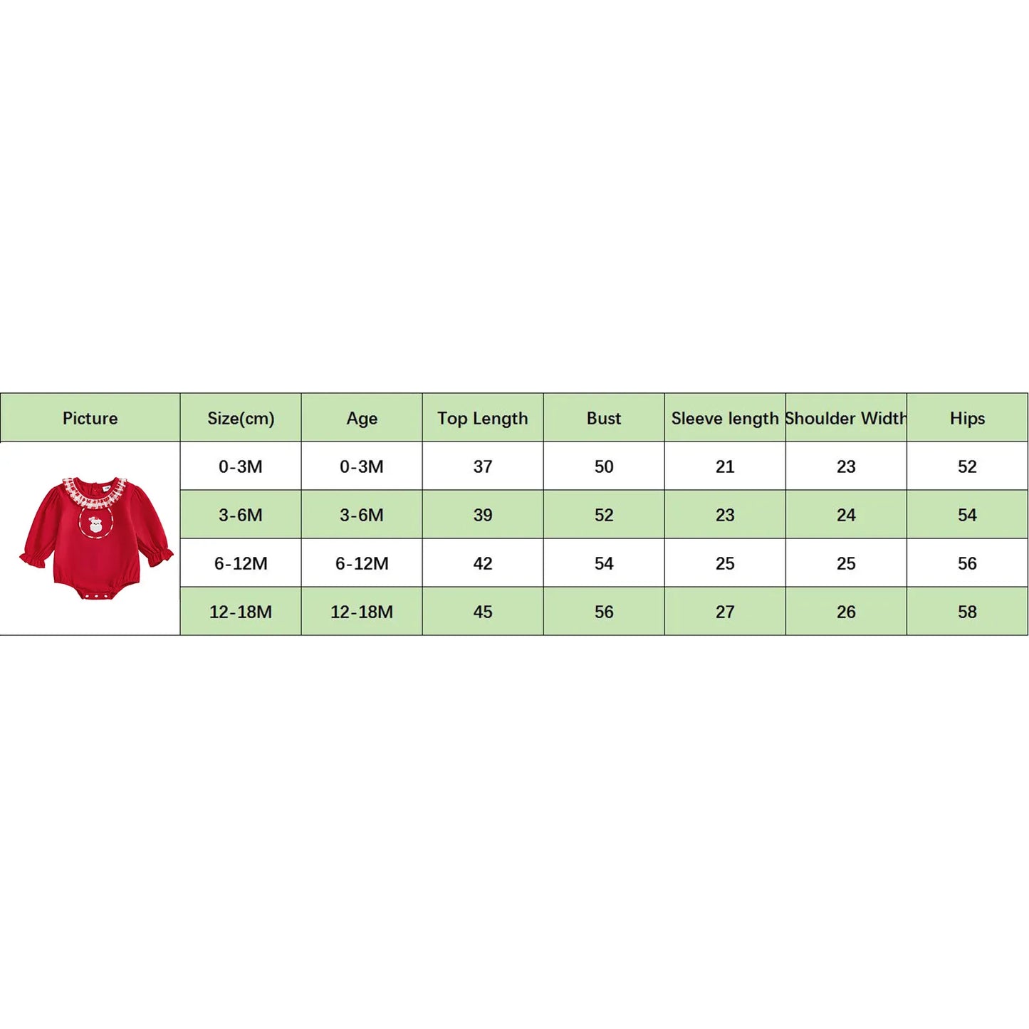 Baby Girls Christmas Santa Claus Embroidered Romper (0-18M)