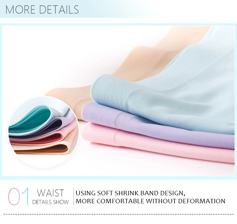 Women's 3Pcs Seamless Ice Silk Underwear Invisible Comfort Briefs Mid-waist Panties Breathable Lingerie